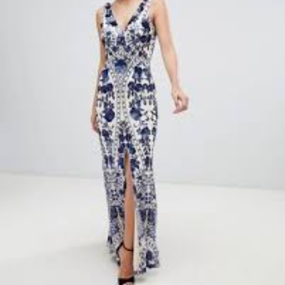 bariano embellished maxi dress